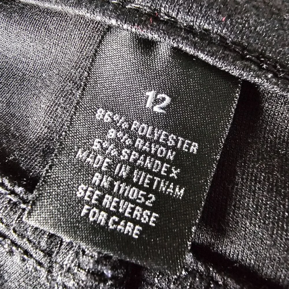 ROZ & Ali Women's Knit Legging Pants Shiny Jean Style Skinny sz 12 - Picture 6 of 9